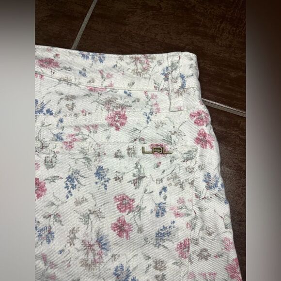 Lauren Jeans Co. Ralph Lauren floral denim shorts sz 6 - Picture 3 of 7